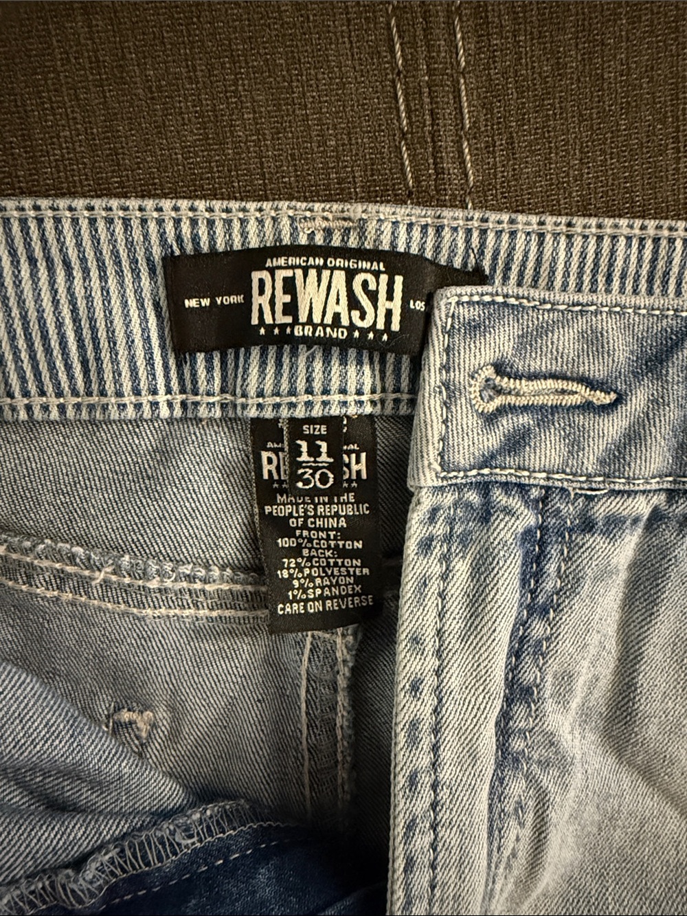 Rewash Light Blue Distressed Frayed Jean Shorts - Picture 2 of 3